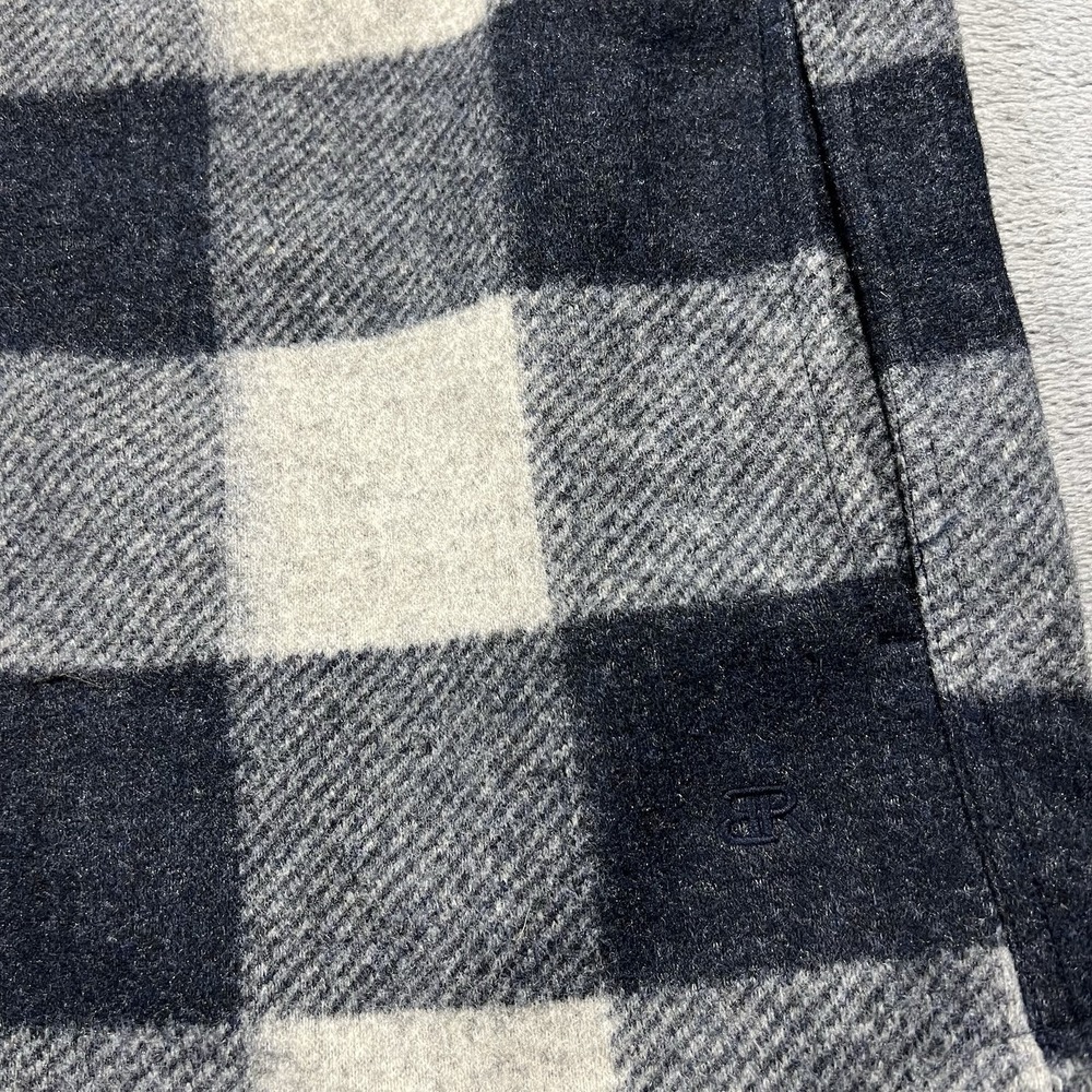 Banana Republic Jacket Mens L Blue Heritage Buffalo Plaid Shacket Pockets - Picture 6 of 11
